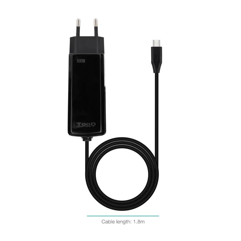 Tooq Cargador portátil GAN USB-C PD 100W Cúbico