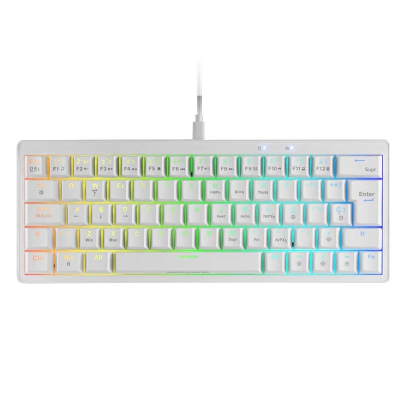 Mars Gaming Teclado MKMINIPRO Mecánico RGB Blanco