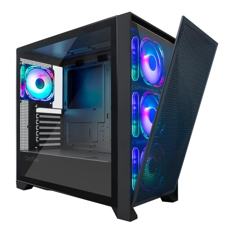 Coolbox Caja Gaming ATX Ge-2000 DualView S/Fte