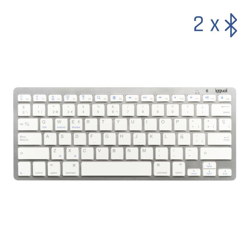 iggual Teclado Bluetooth Slim TKL-BT plata 2 canal