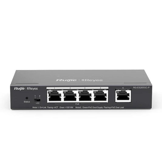 Reyee Switch 5xGb RJ45 (4 PoE/POE+) 54W Steel